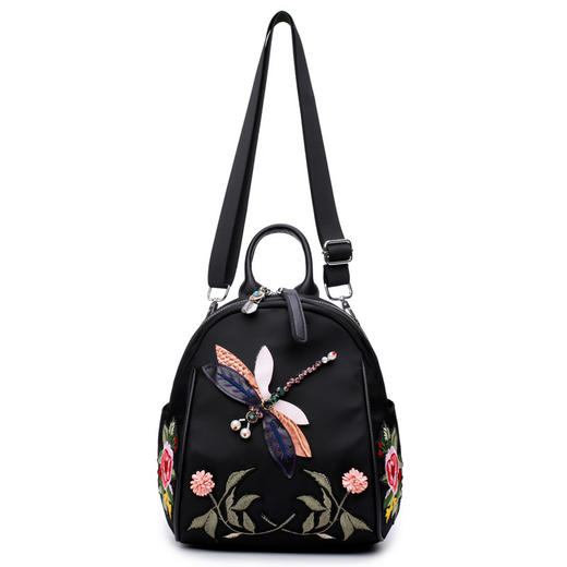 QS-x9新品民族风蜻蜓绣花牛津布双肩包 TZW 商品图2