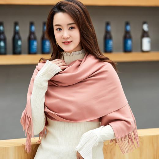 【围巾】*仿羊绒围巾女 时尚披肩 250g拉毛流苏围巾 商品图0
