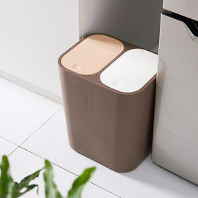 【垃圾分类从我做起】日式工艺高颜值干湿分类垃圾桶 双层大容量垃圾桶 厨房办公家用一应俱全