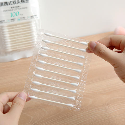 FaSoLa 双头竹棉棒100支袋装一次性卸妆化妆棉签棒 商品图4