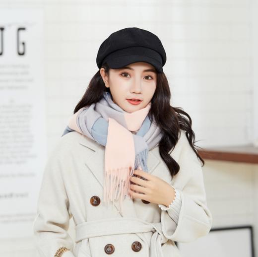 【围巾】 拼色仿羊绒围巾 秋冬格子披肩 韩版千鸟格 商品图1