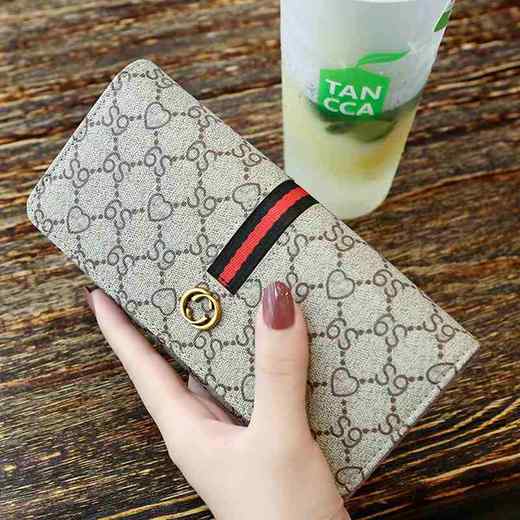 新款女长款大容量手拿包卡包搭扣皮夹卡包手机钱夹 商品图1