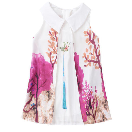 YZ-mww-19-G-6282夏季新款洋气水墨画雪纺连衣裙 商品图4