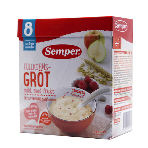 [瑞典]森宝米粉米糊米粥480克 Semper Frukt Grot med apple & paren480g 商品图5