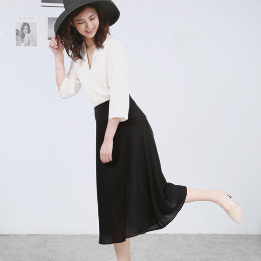 丁摩 真丝半身裙A字裙高腰伞裙大摆中长款18-06DR299-24.05.31 商品图4