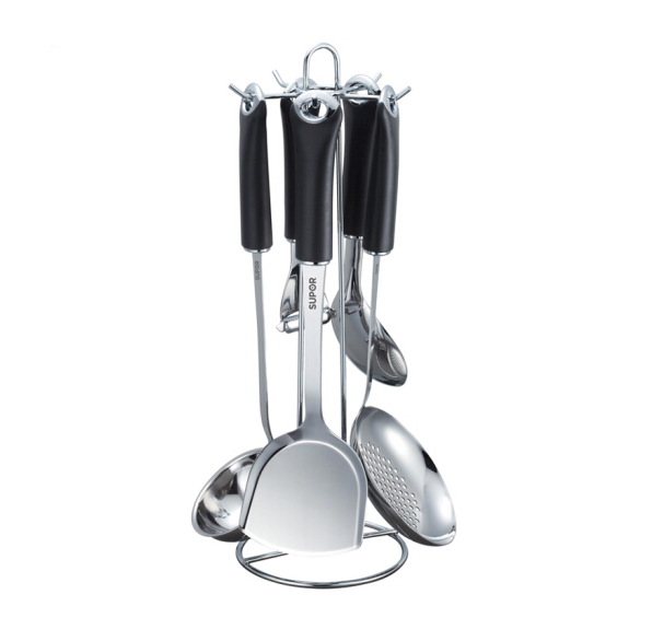 苏泊尔（SUPOR） 锅铲套装 不锈钢 烹饪铲勺六件套T1011K 抛皮刀组合厨具配件