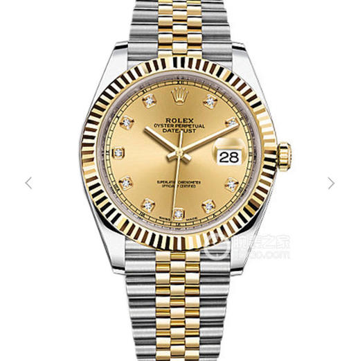 N劳力士日志型 126333男表，表带、圈口，把头所有金色部位都电镀真金18k黄金/玫瑰金，搭配瑞士进口机芯ETA2824-2原装进口，保证进口机芯！成色和原装一样，而且永不掉色！表壳原装解！！ 商品图0