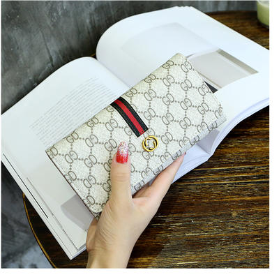 新款女长款大容量手拿包卡包搭扣皮夹卡包手机钱夹 商品图2