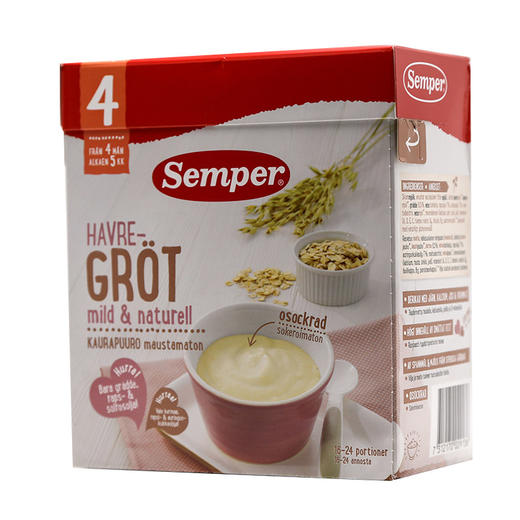 [瑞典]森宝米粉米糊米粥480克 Semper Frukt Grot med apple & paren480g 商品图1