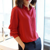 丁摩 真丝衬衣长袖宽松纯色OL桑蚕丝衬衫19-73-DS399 商品缩略图3