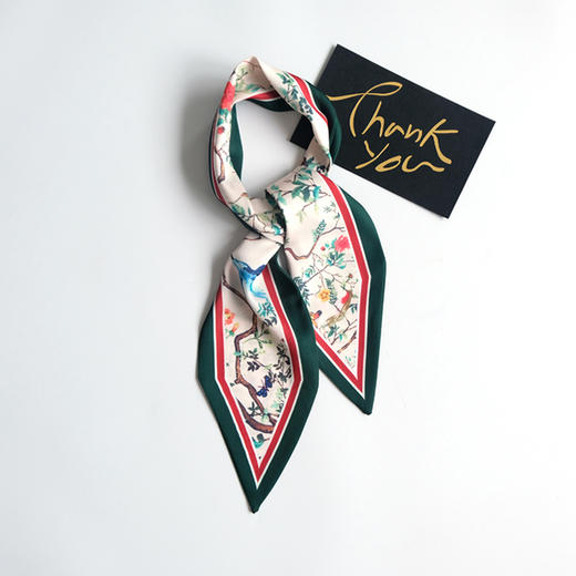 丁摩 真丝小丝巾女士百搭印花桑蚕丝领巾DJ99 商品图0