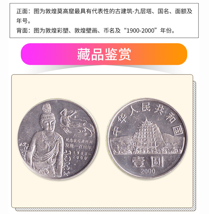 2000年敦煌藏经洞发现100周年流通纪念币