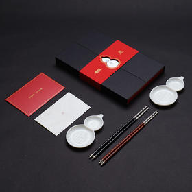 【采购专享】福禄银筷 两双装 葫芦形白瓷碟