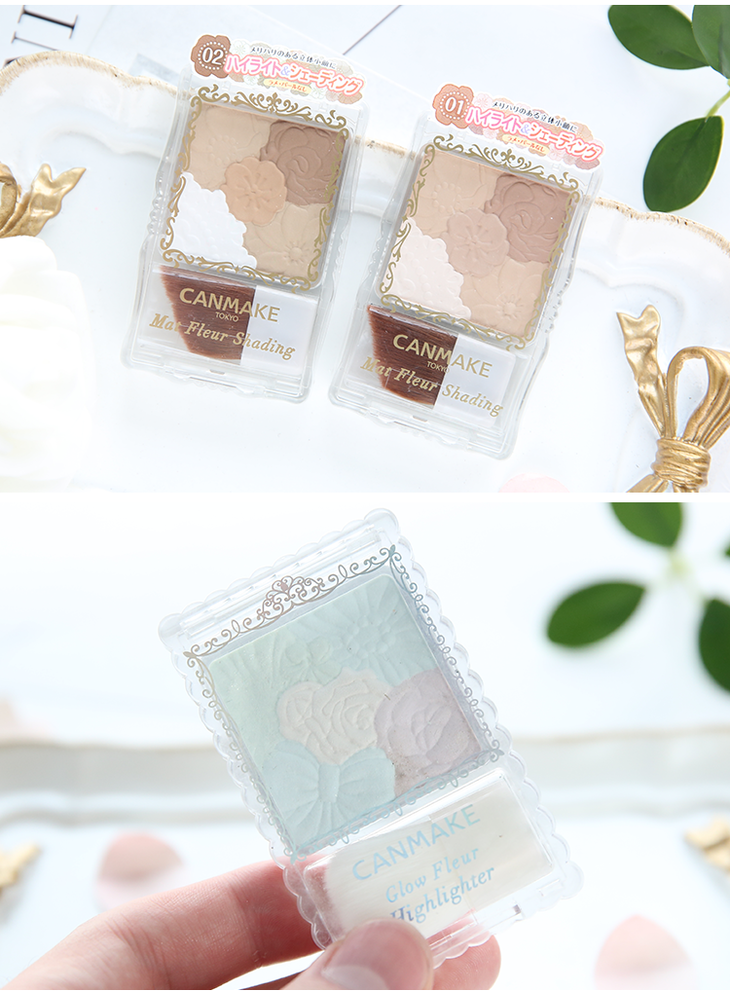日本canmake井田五色花瓣腮红盘女高光修容保湿裸妆自然砍妹