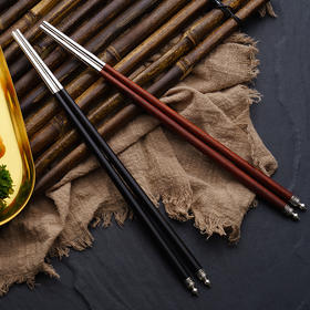 【采购专享】福禄银筷单双礼盒装 黑檀木/血檀木与纯银打造 搭配葫芦形白瓷碟 匠艺ARTIMBER