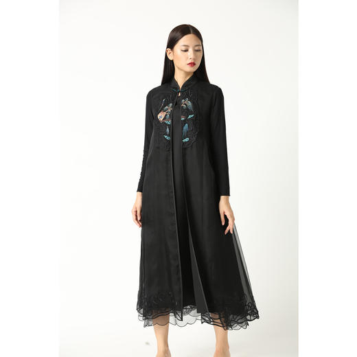 丁摩 重工刺绣真丝绡连衣裙开衫外套WX220 商品图5