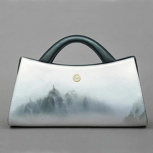 中国风山水印花，牛皮女包TX120115 商品图1