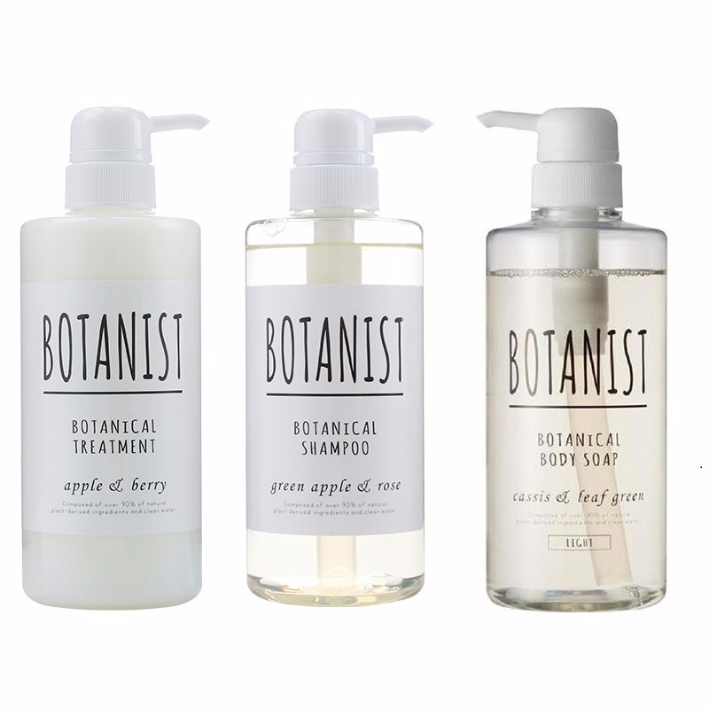 BOTANIST/植物学家 无硅洗护沐套装洗发水 490ML+ 护发素 490ML+ 沐浴露 490ML 白色清爽 组合装保税JPY带授权招加盟代理