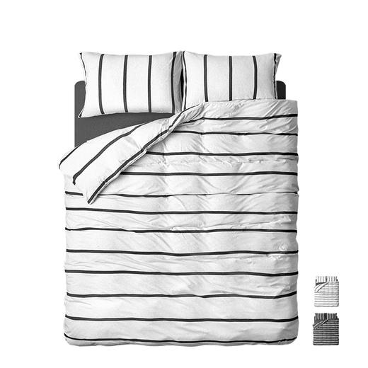 NIGHTS夜家居 床上用品黑白条纹针织四件套床单/床笠 2色可选 商品图3