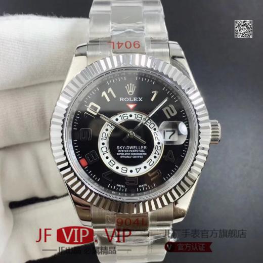 N劳力士蚝式恒动SKY-DWELLER 326939黑盘，和正品一样内圈24小时真功能，拧动外圈就能调，这款经典瞩目的腕表专为环球旅行人士而设计 商品图12