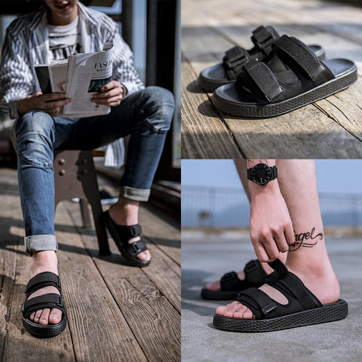 夏季凉鞋男士拖鞋两用室外沙滩休闲潮流外穿防滑韩版时尚 商品图3