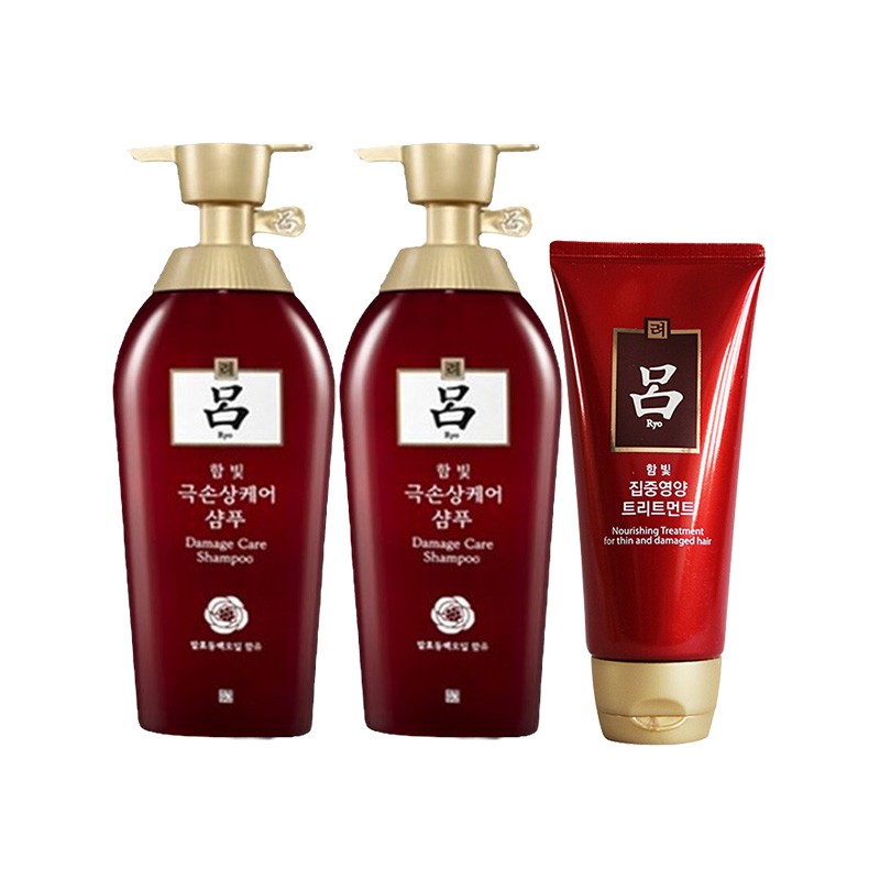 RYOE/吕 红吕 含光耀护损伤修护 洗发水 400ML*2 + 发膜300ML*1 组合装保税JPY带授权招加盟代理
