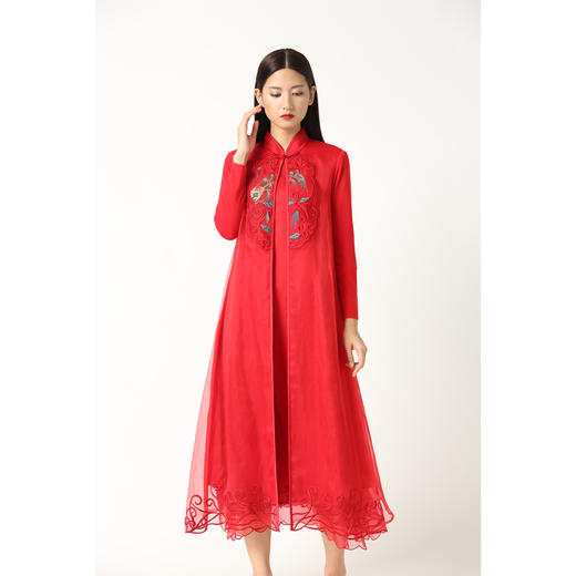 丁摩 重工刺绣真丝绡连衣裙开衫外套WX220 商品图3