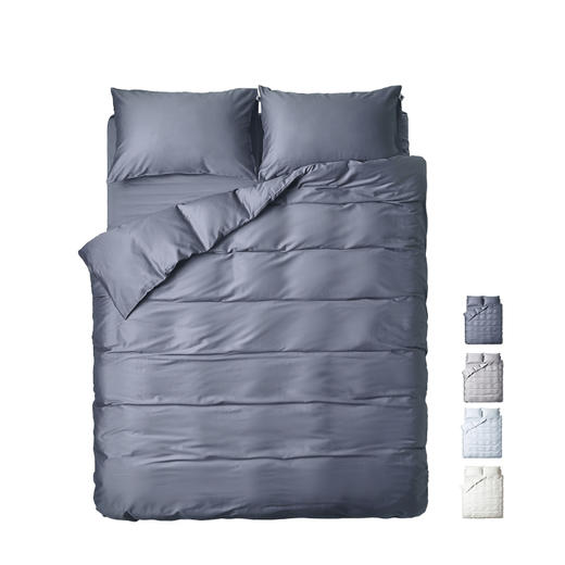 夜家居NIGHTS 经典豪美系列床上用品60支缎纹素色纯棉床单款四件套 4色可选 商品图6