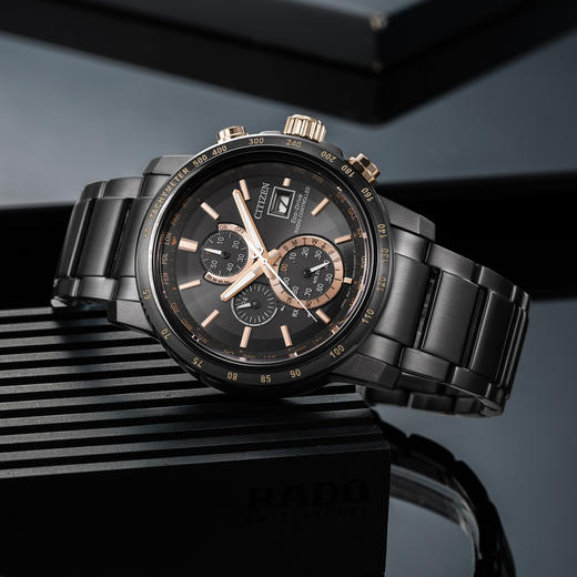 西铁城日本官方正品光动能万年历电波表空中之鹰系列炫酷男表AT8127-85F 商品图3