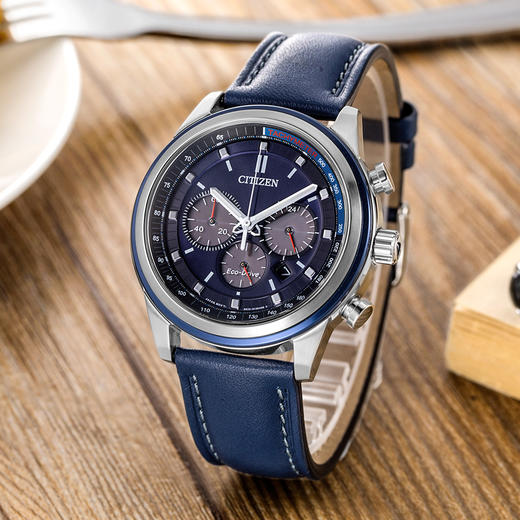 西铁城日本官方正品光动能夜光防水运动时尚皮带男表CA4031-07L 商品图2