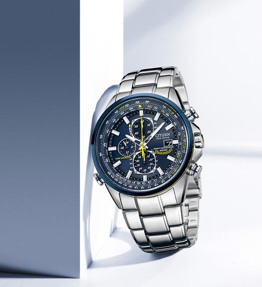 西铁城（CITIZEN）光动能万年历电波对时男表空中之鹰蓝天使AT8020-54L 商品图1
