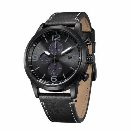 西铁城日本正品皮带不锈钢覆BIP 计时功能光动能男表CA0617-29E 商品图2