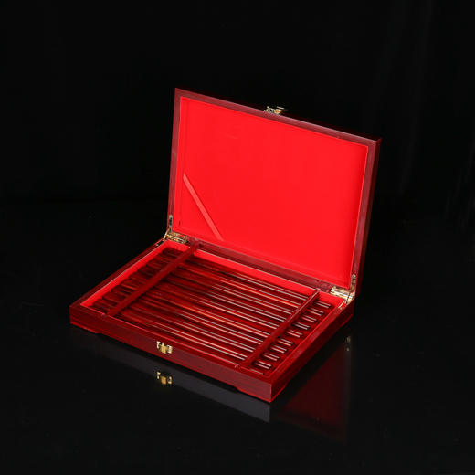 【青山特惠】小叶紫檀筷子礼盒十双装  中国红 s17 商品图0