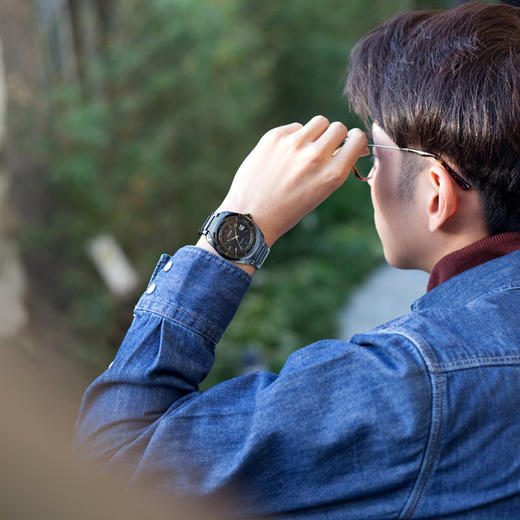 西铁城日本官方光动能防水不锈钢覆BIP潮流休闲黑眼睛男表AW1015-53E 商品图4