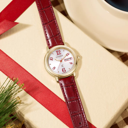 西铁城（CITIZEN）光动能女表不锈钢镀玫瑰金色皮带EW2422-12AB 商品图3