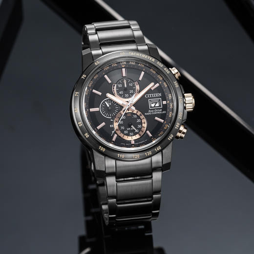 西铁城日本官方正品光动能万年历电波表空中之鹰系列炫酷男表AT8127-85F 商品图4