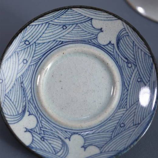 「景德镇传统手绘青花海浪 莲花 缠枝莲 盖碗公道杯」三才碗 泡茶碗 分茶器 复古茶具礼品 商品图1