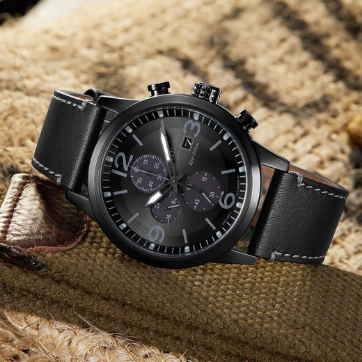 西铁城日本正品皮带不锈钢覆BIP 计时功能光动能男表CA0617-29E 商品图1