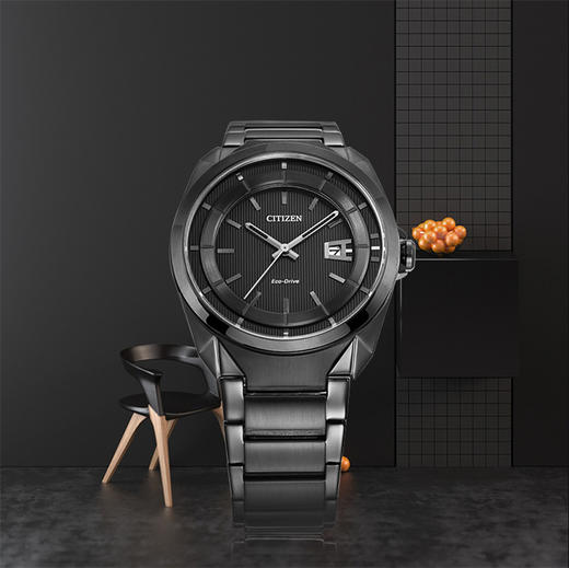 西铁城日本官方光动能防水不锈钢覆BIP潮流休闲黑眼睛男表AW1015-53E 商品图2