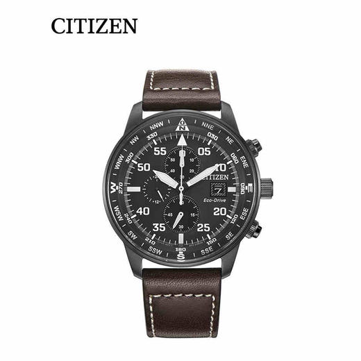 西铁城小牛皮不锈钢覆BIP表壳光动能男表CA0695-17E 商品图3