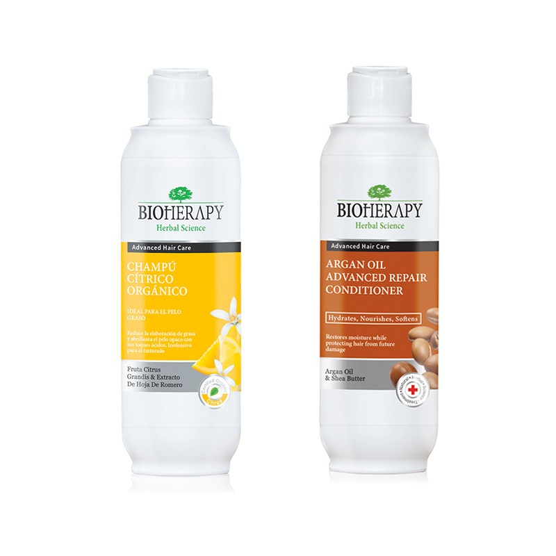 BIOHERAPY/拜洛比 柠檬胜肽控油去屑洗发露330ML+护发素330ML 组合装有票JPY带授权招加盟代理
