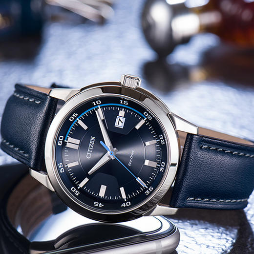 西铁城日本官方正品光动能休闲时尚皮带防水男表BM7140-11L 商品图3