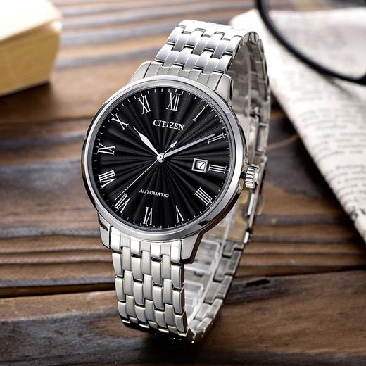 西铁城日本官方正品防水休闲复古时尚钢带机械男表NJ0080-50E 商品图1