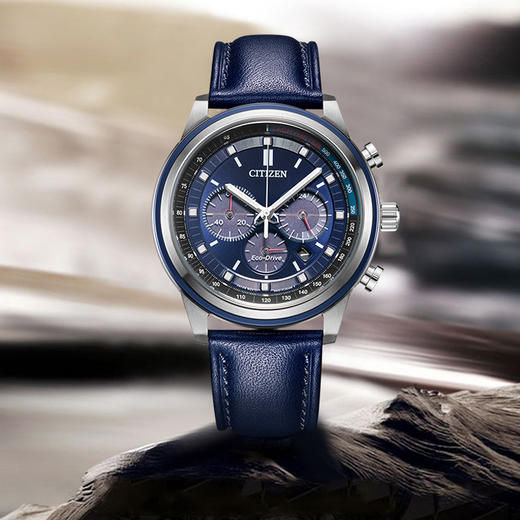 西铁城日本官方正品光动能夜光防水运动时尚皮带男表CA4031-07L 商品图4