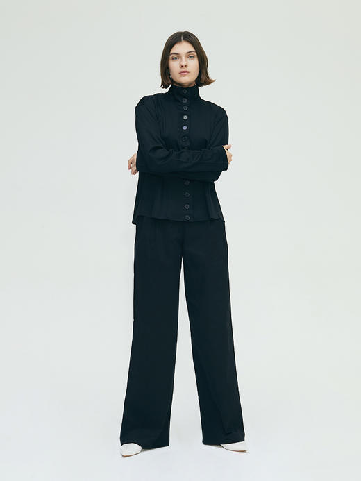 HIDEMI 设计感黑色纽扣上衣 商品图11