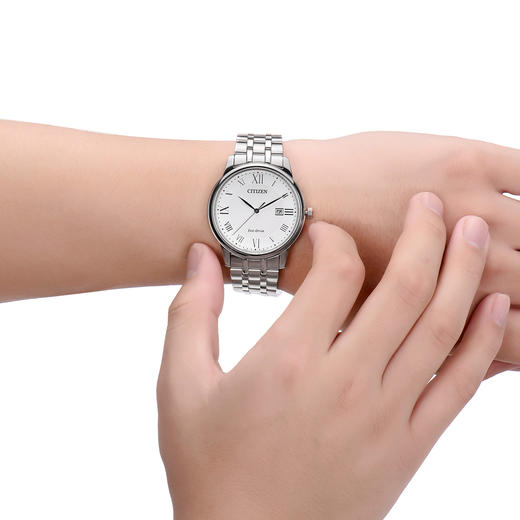 西铁城防水休闲简约复古潮流钢带男女情侣对表（男款）BM6970-52A 商品图2