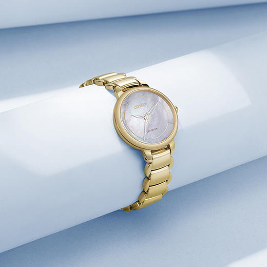 西铁城日本官方正品贝母盘玫瑰金色光动能女表EM0673-83D 商品图5