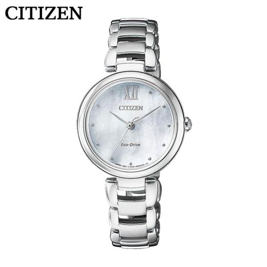 西铁城日本官方正品花语风吟系列贝母盘简约光动能女表EM0530-81D 商品图1