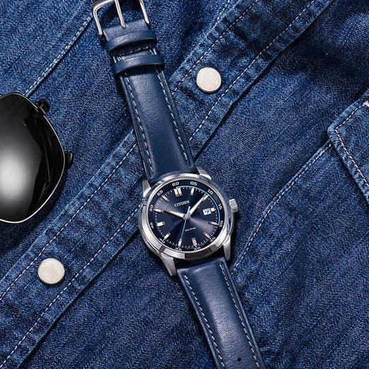 西铁城日本官方正品光动能休闲时尚皮带防水男表BM7140-11L 商品图2