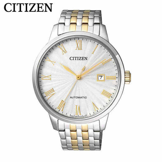 西铁城机械手表复古罗马数字间金钢带男表NJ0084-59A 商品图1